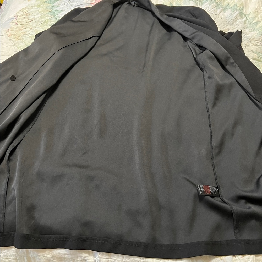 Topshop Satin Trim Black Blazer Dress 12 - Picture 6 of 11
